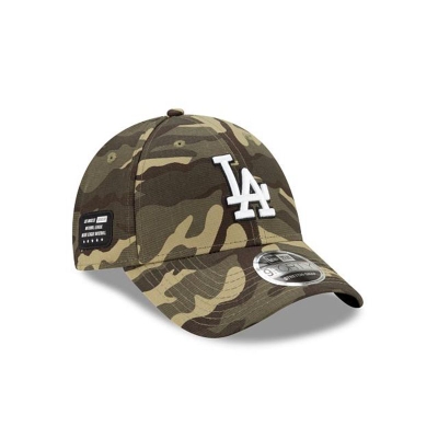 Green Los Angeles Dodgers Hat - New Era MLB Armed Forces Weekend Stretch Snap 9FORTY Adjustable Caps USA1596384